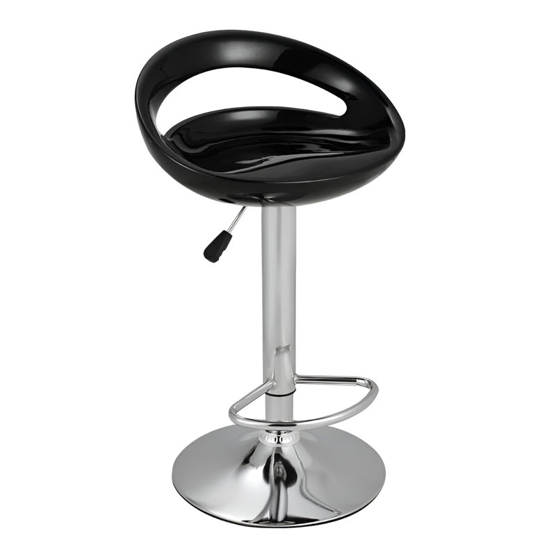 Jone Swivel Adjustable Height Counter Stool with Metal Frame, Black