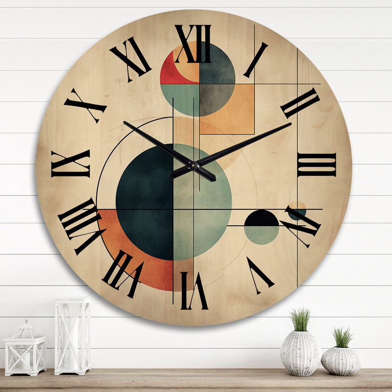 Horloge murale en bois massif Margret, Très grand