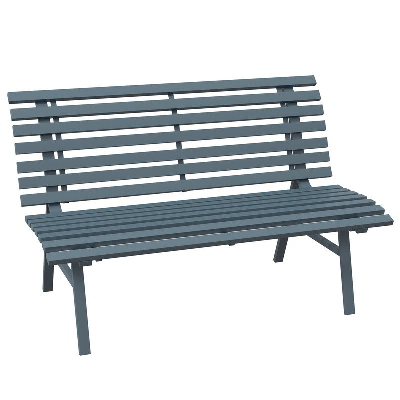 Banc d'extérieur en aluminium avec siège à lattes