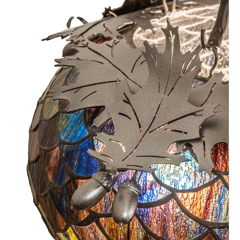 Silver Glass 3-Light Indoor/Outdoor Pendant
