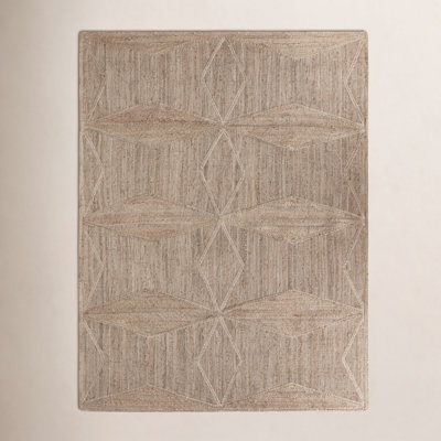 Knox Beige Hand-Woven Geometric Jute Rug