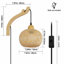 Modern Farmhouse Wicker Plug in Bamboo Wall Sconce-Lantern Basket Rattan Lampshade for Bedroom