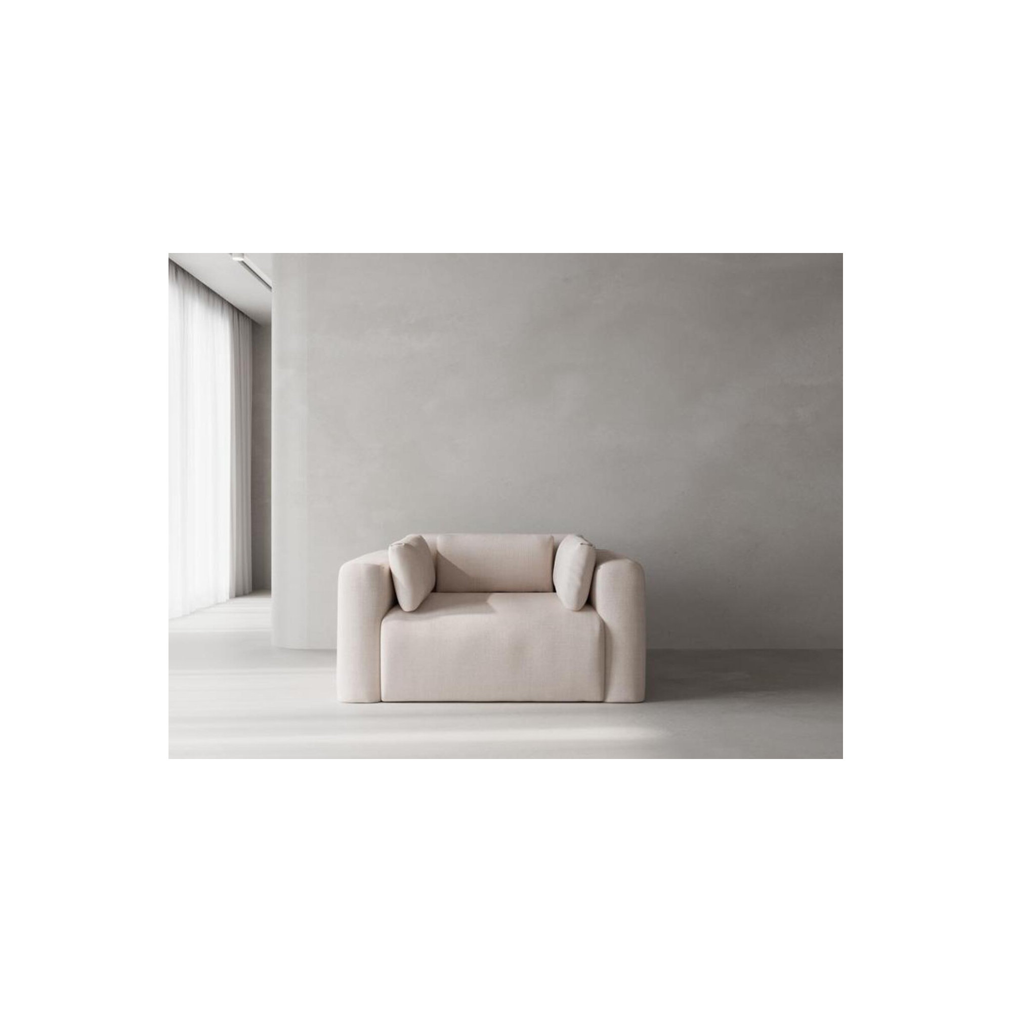 Freddie 41" Upholstered Accent Chair, Nevis Ivory