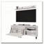 Meuble télé blanc avec rangement ouvert en mélamine