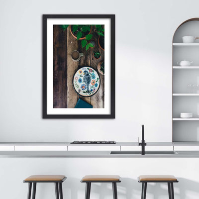 Embroidered Bird - Single Picture Frame Print