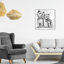 Animal de compagnie Yorkie croquis blanc moderne - cadre flottant sur toile-71080045-71080037
