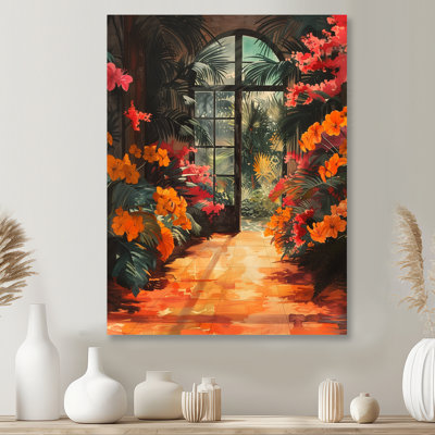 Orange orange, serre tropicale, trésor, art mural