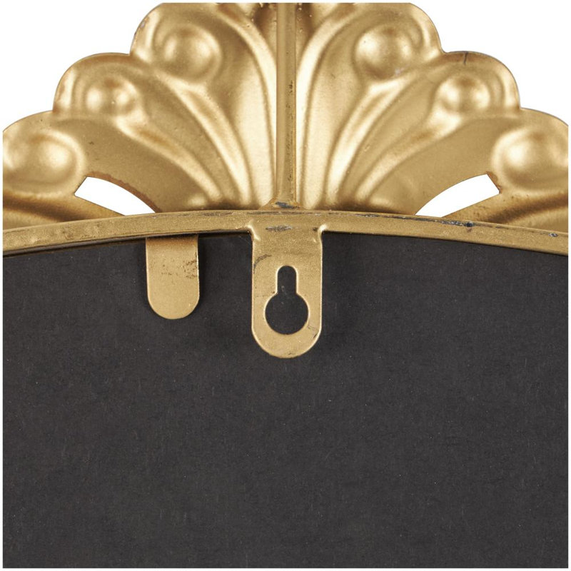 Miroir de plancher audacieux et orné de 28 po x 1 po x 48 po Audranna, Dessus arqué / couronné, 66 po x 30 po