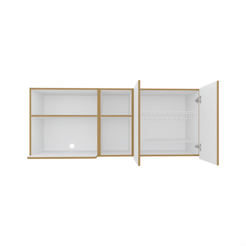 Armoire murale, 2 portes, 4 tablettes