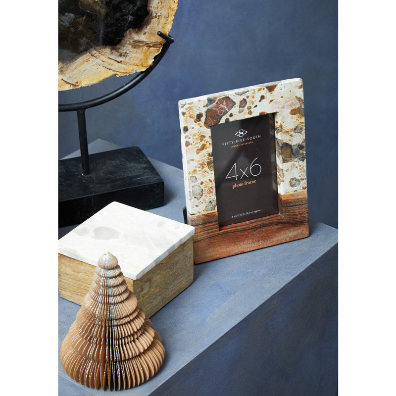 Ceramic;Metal Picture Frame with Mat, 20cm x 25cm