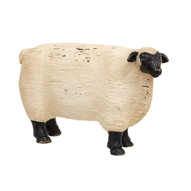 Mouton en résine d'aspect vieilli