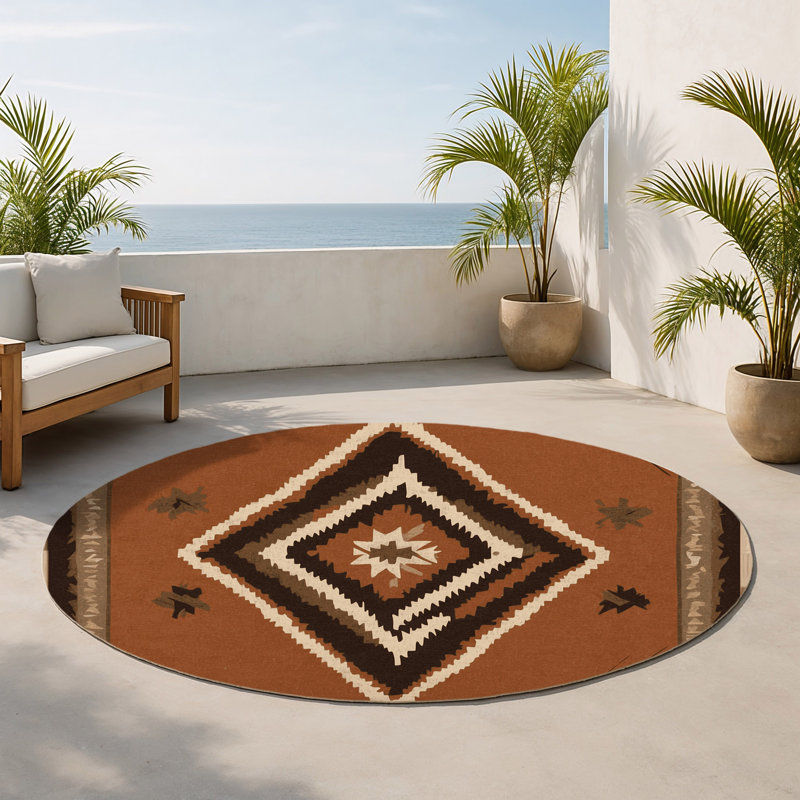 Tapis intérieur et extérieur Sunlit Ridge, Rond 5 pi
