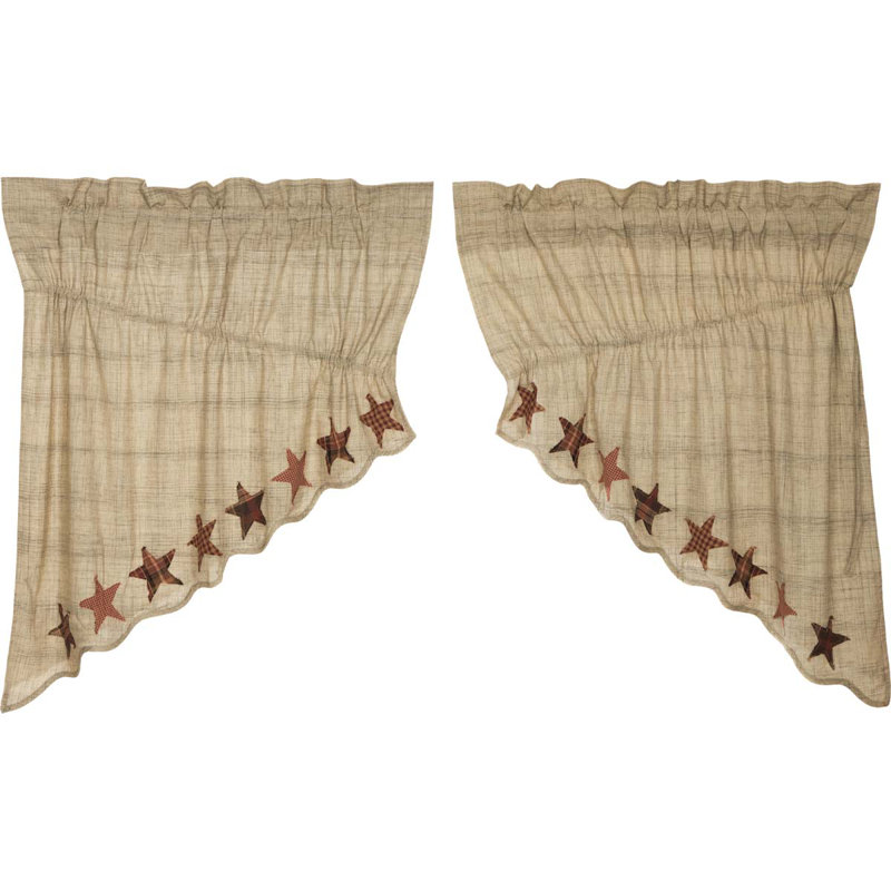 Abilene Star Cotton Scalloped 72" Window Valance