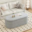 Banc de rangement contemporain gris - 40 po. Convient à la chambre à coucher, au salon, au vestibule. Sert de repose-pieds, de sièges supplémentaires, de commode. Tissu. Coussin en mousse. Stable et. Chenille grise facile à utiliser de 40 po. Idéal-857089106