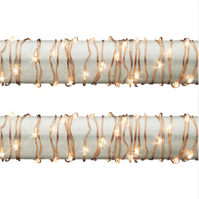 Battery Operated Warm White Micro Light String On Copper Wire