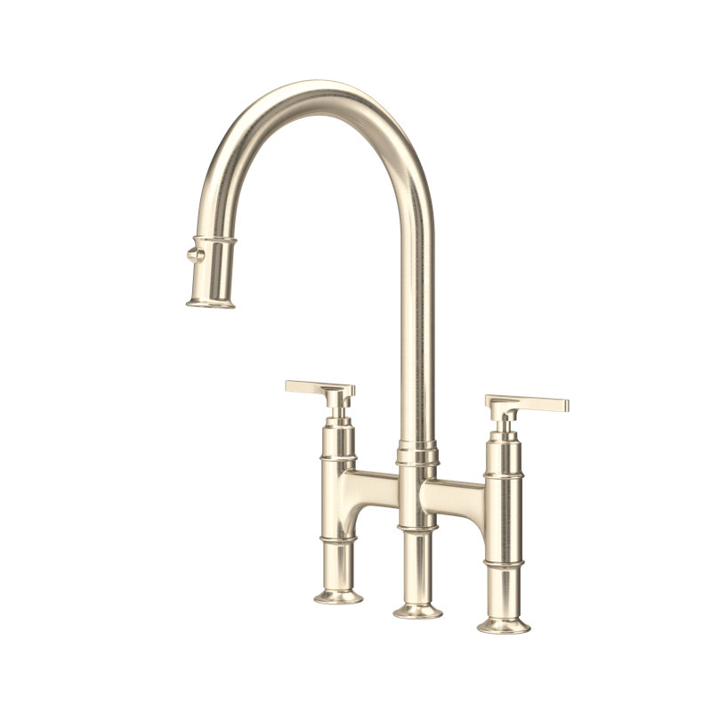 Southbank Pull-Down Bridge Kitchen Faucet, Satin Nickel