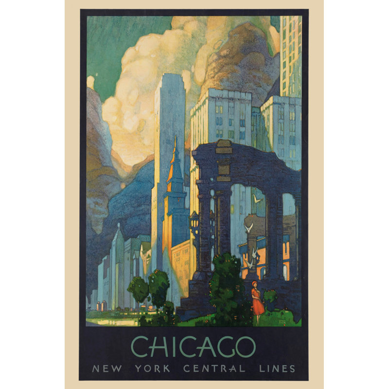 «Vintage Poster Chicago II» par Vintage Images on, Toile tendue, Non, H 12 po x l 8 po