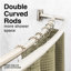 Double tringle de douche incurvée, fabrication en métal durable-107588048