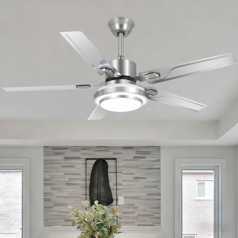 Ceiling Fan with LED Lights, 20.6" H x 52" W x 52" D