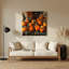 Art mural en métal noir Fruit kaki-1213939124