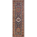 Antique Blue Tribal Caucasian Shirvan Hallway Runner Knotted Rug