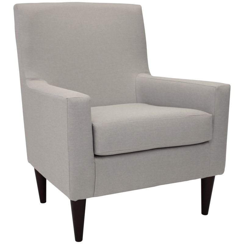 Donham Upholstered Armchair, Jitterbug Oatmeal Performance Basketweave, Black