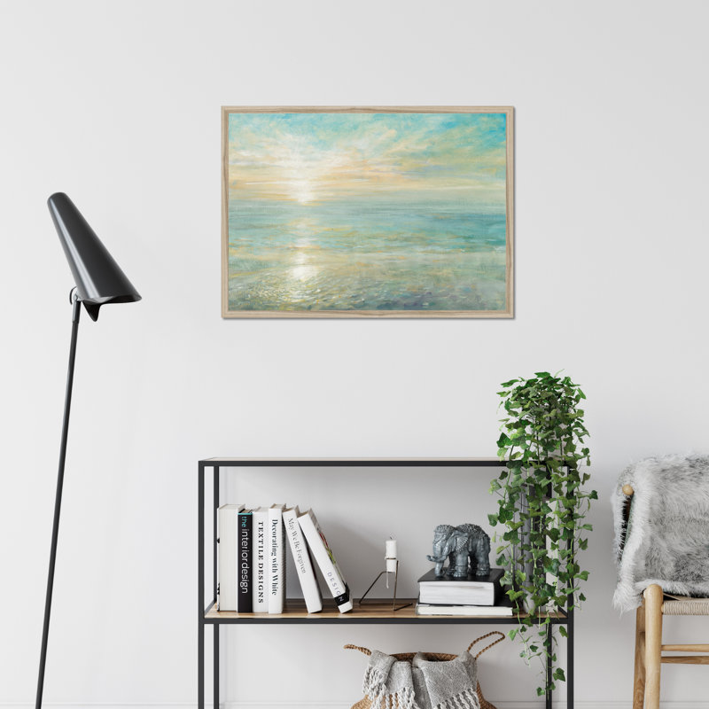 Sunrise by Danhui Nai - Painting, 34cm H x 50cm W x 2.3cm D, Natural Wood Framed Paper Print
