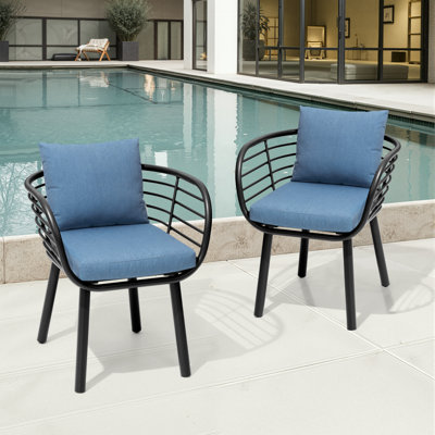 Outdoor Dining Chair With Sunbrella Cushion (Set of 2)