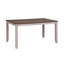 Ensemble de salle à manger 7 pièces, table rectangulaire en bois et 6 chaises, gris-blanc/brun, assises recouvertes de tissu, blanc brun, chaises