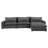 128" Sectional Sofa With Movable Ottoman, Charging Ports And Back Pillows-615756799