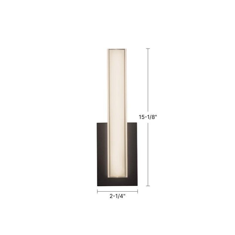 Garland 15-in Black dimmable LED Wall Sconce, Nickel