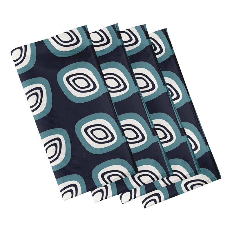 Ensemble de serviettes 4 pièces Leaf Tree, Bleu marine, L 18 po x L 18 po