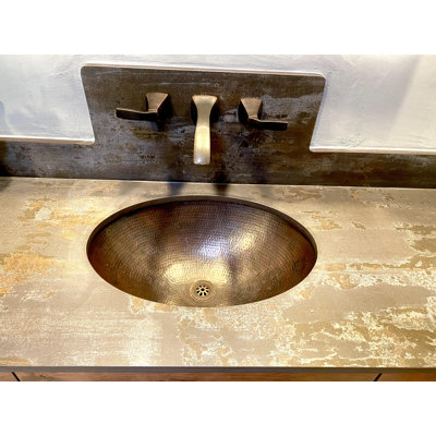 19" Oval Copper Bathroom Sink Drop In or Under Mount Perfect for a Master Bath