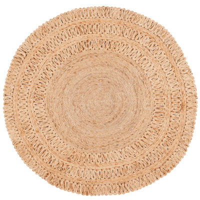 Natural Fiber 604 Hand Woven Jute Geometric Rug