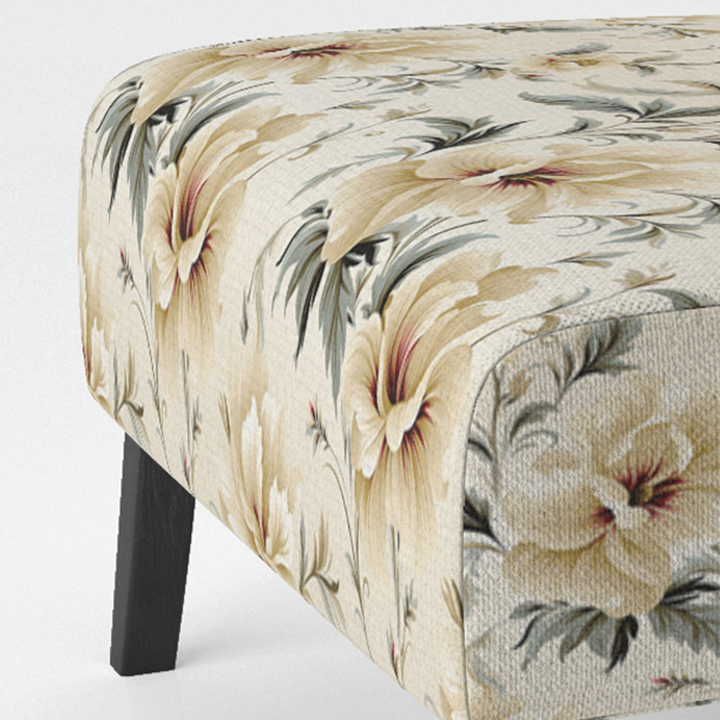 Rustic Victorian Brocade Victorian Motif - Chaise d'appoint de chalet rembourrée à motif floral