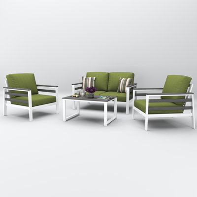 Townsend 4 Person Seating Group With Sunbrella Cushions by Birch Lane