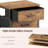 Rustic Brown 3-Drawer Mobile File Cabinet - Fabric Vertical Filing Cabinet With Wheels (Fits A4/Letter Size For Home Office)