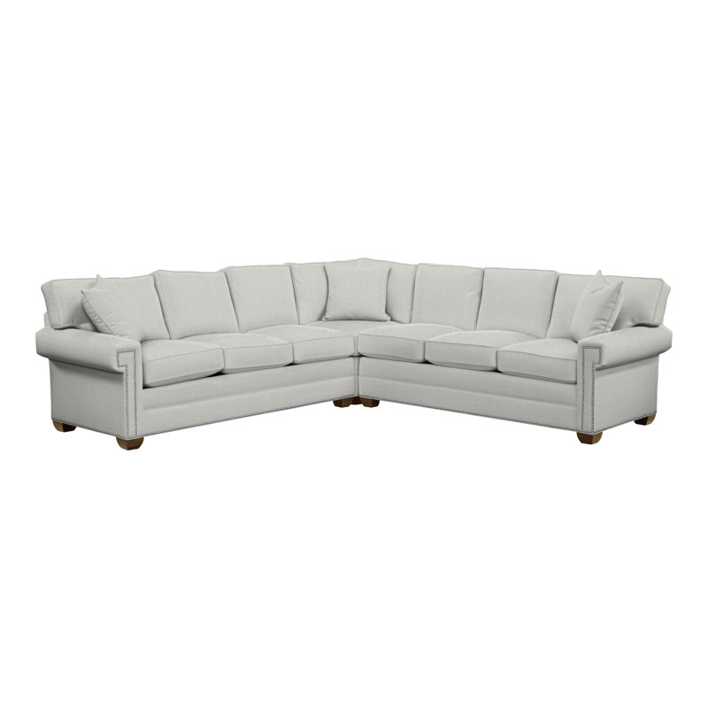 American Bungalow 3-Piece Davidson L-Sectional, Yes, Havana, Callaloo Cotton