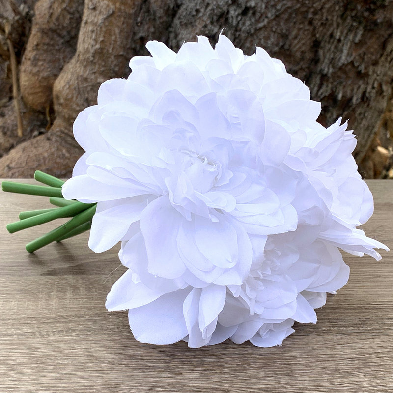 Arrangement floral dahlia de bouquet artificiel, Blanc