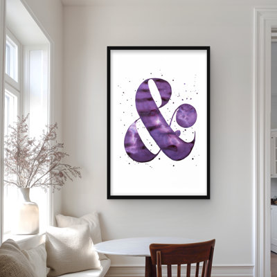 Ampersand Purple - Shapes Typo & Symbols Framed Print Decor