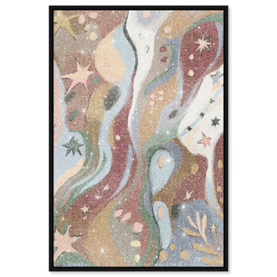 Modern Folk II Canvas Abstract Print by Oliver Gal, Black Frame, 10 x 15