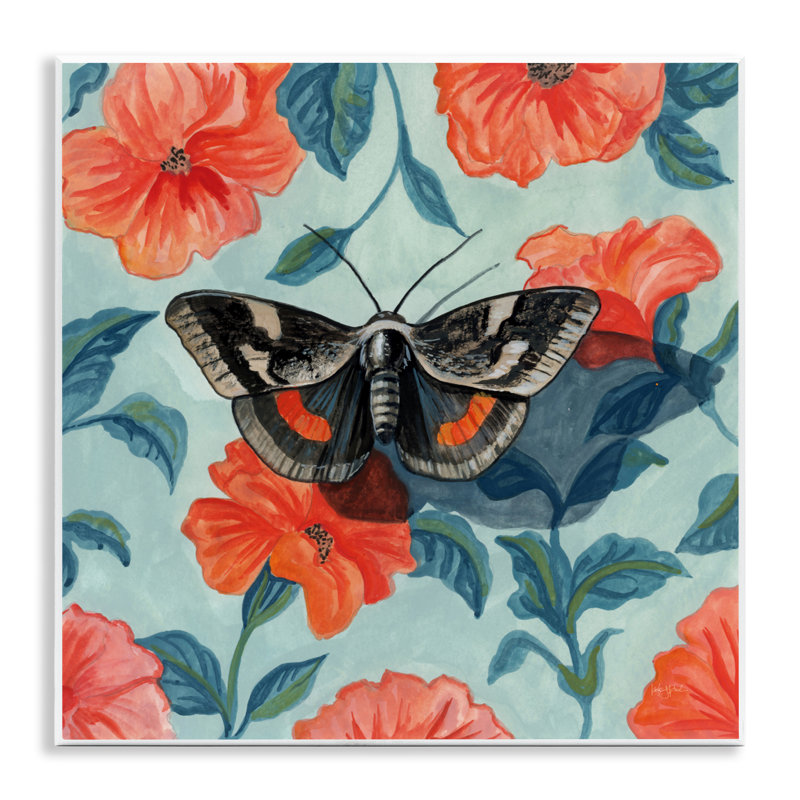 Académite papillon sur plaque florale, design par Kate Jarvik Birch
