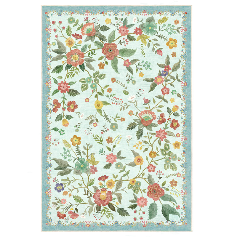 Tapis à motif floral Boho