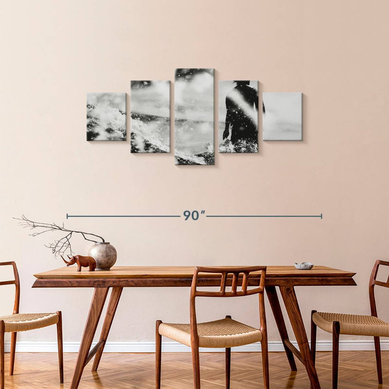 Planche de surf monochrome, H 34 po x l 74 po