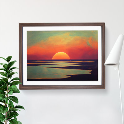 XH1022-4459X Graceful Ocean Beach Sunset - Single Picture Frame Print