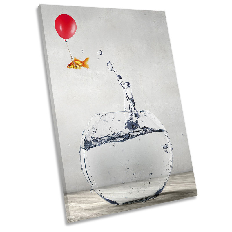 Goldfish Bowl Balloon - Wrapped Canvas Print, 61cm H x 40.6cm W x 2cm D