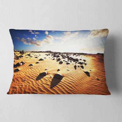 Beautiful Rocky Sand Desert - Landscape Printed Throw Pillow