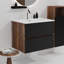 Meuble-lavabo mural mat enneigé avec lavabo en céramique intégré avec trop-plein, grand meuble-lavabo flottant avec rangement pour salle de bain moderne, pré-assemblé, meuble-lavabo-82955984-82955999