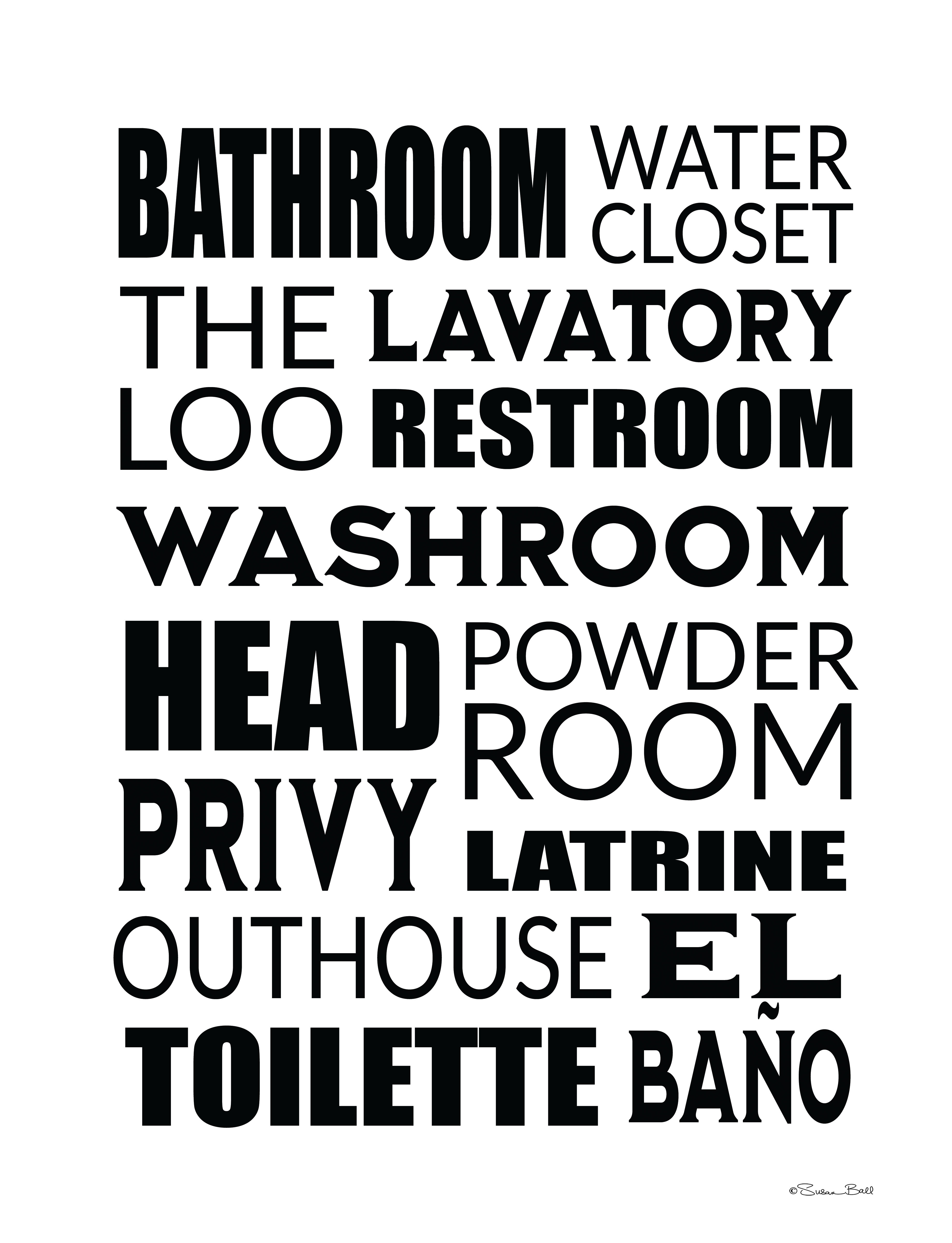 Trinx Bathroom Words by Susan Ball Wayfair