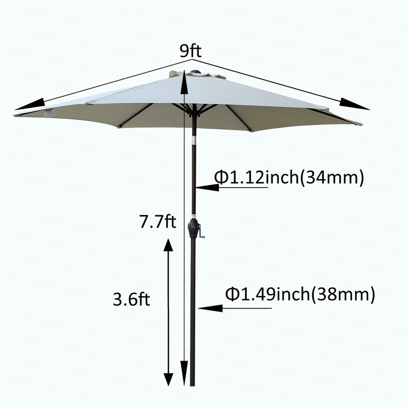 Parasol 9 pi Frozen Dew, Rosée givrée